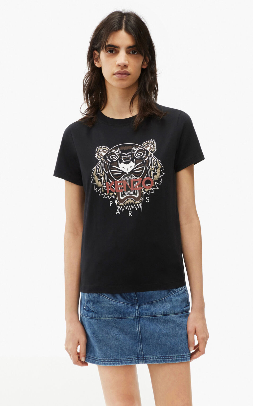 Kenzo Tiger Camisetas Mujer Negras | 8596431-QW